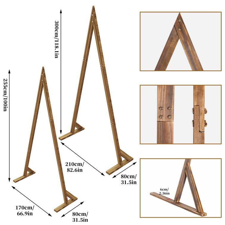 LUVODI Ensemble de 2 cadres en arche de mariage triangulaire et